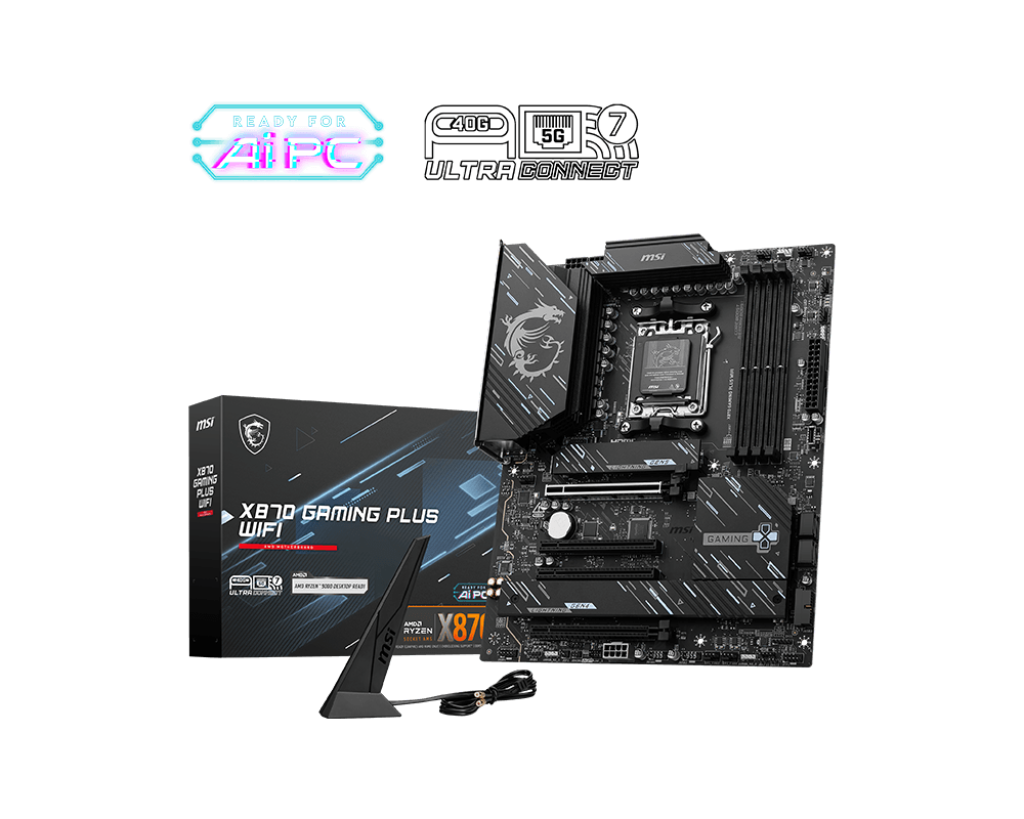 MSI X870 Gaming Plus WiFi Motherboard – AM5 Socket, DDR5 Support, High-Performance WiFi Gaming ATX Motherboard