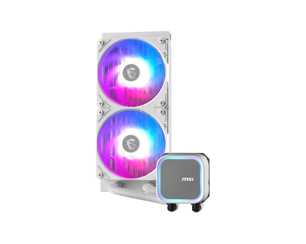 MSI MAG CORELIQUID A13 240mm White CPU Cooler – RGB Liquid Cooling, High Performance Thermal Management, Silent Operation