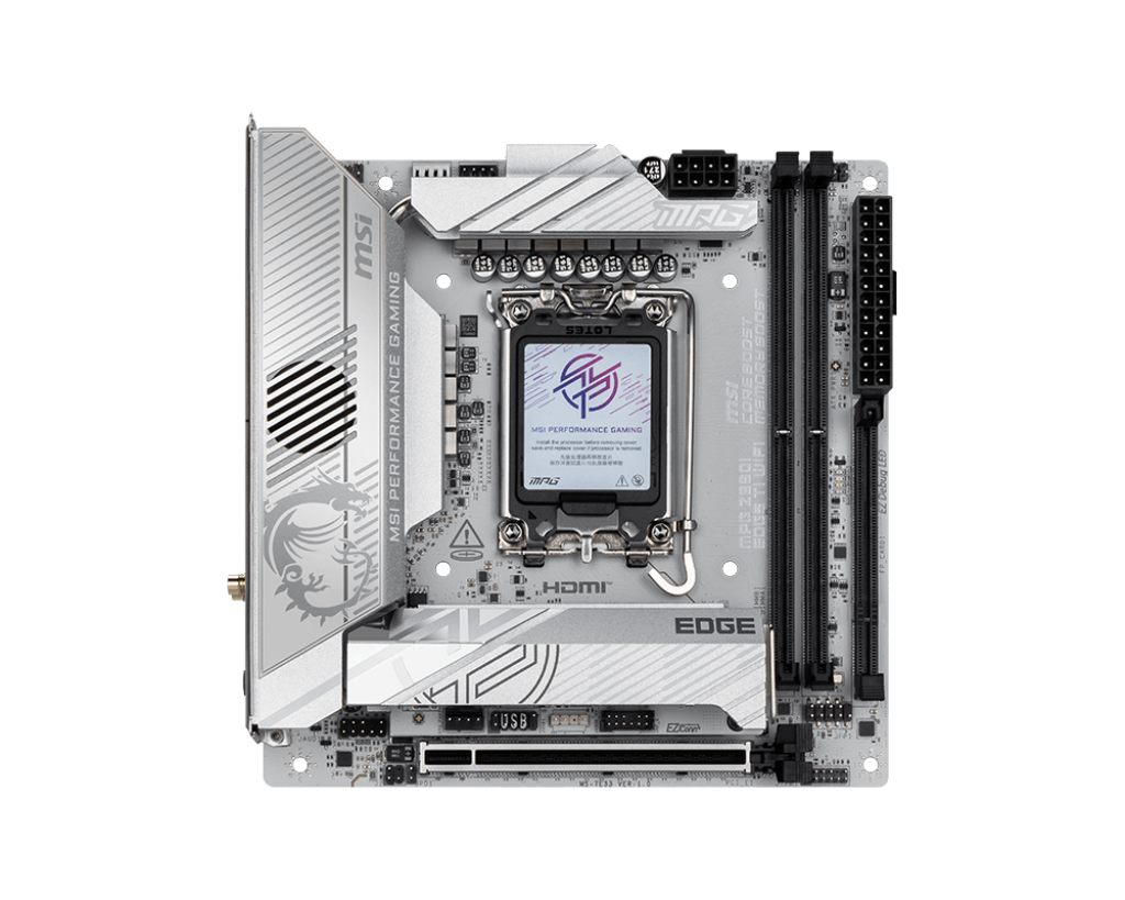 MSI MPG Z890I Edge TI WiFi Motherboard – Mini-ITX, Intel LGA 1851, DDR5, High-Performance Gaming & WiFi 6E