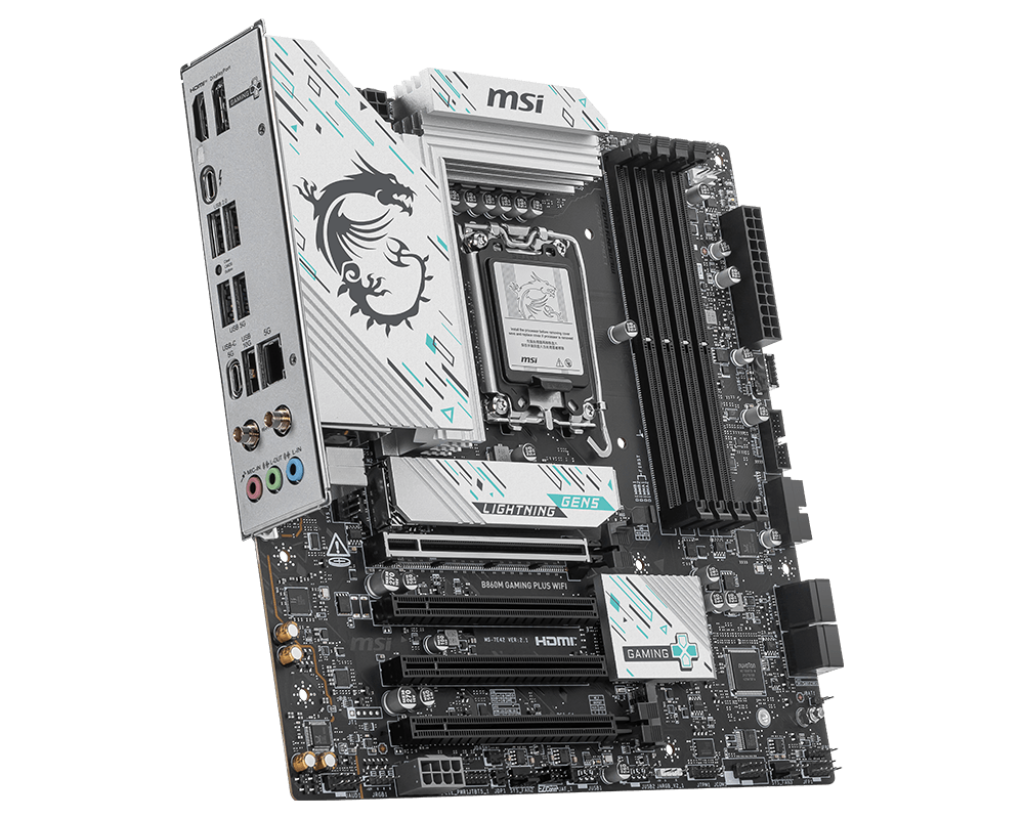 MSI B860M Gaming Plus WiFi Motherboard – LGA 1851 Socket, DDR5, mATX Gaming-Ready Motherboard with WiFi