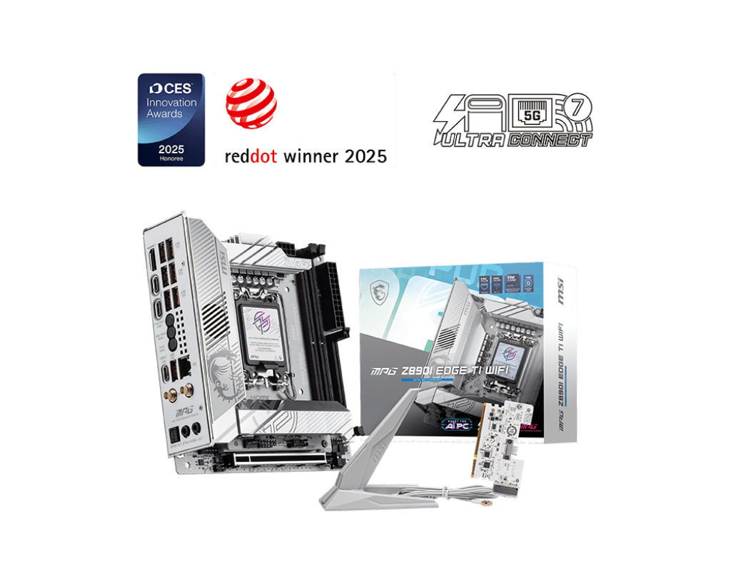 MSI MPG Z890I Edge TI WiFi Motherboard – Mini-ITX, Intel LGA 1851, DDR5, High-Performance Gaming & WiFi 6E