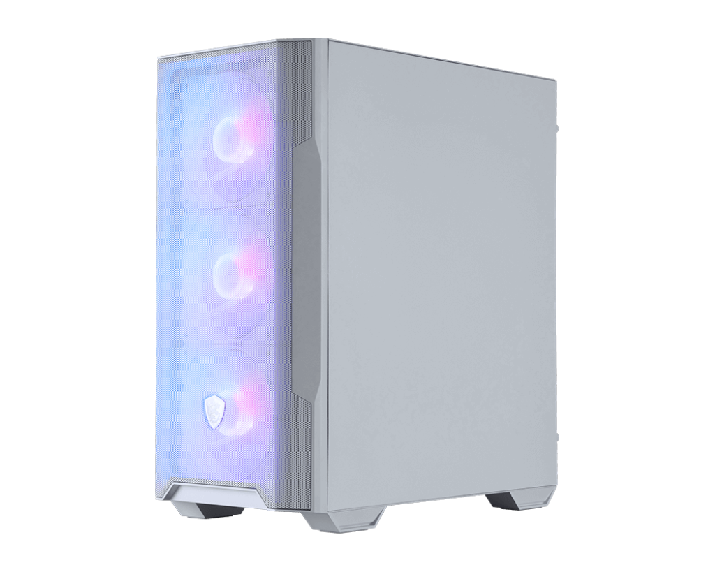 MSI MAG Forge M100R Micro ATX Tower Case – White, Tempered Glass, ARGB Ready, Compact & Stylish