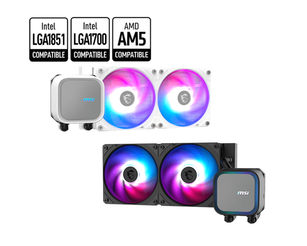 MSI MAG CORELIQUID A13 240mm White CPU Cooler – RGB Liquid Cooling, High Performance Thermal Management, Silent Operation