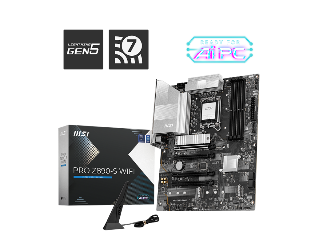 MSI Pro Z890-S WiFi Motherboard – LGA 1700, DDR5, High-Performance ATX Motherboard with WiFi