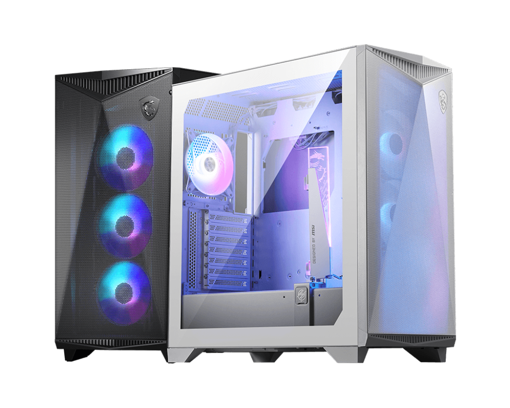 MSI MPG Gungir 300R Airflow White Mid-Tower Gaming Case – Tempered Glass, ARGB Ready, High Airflow Design