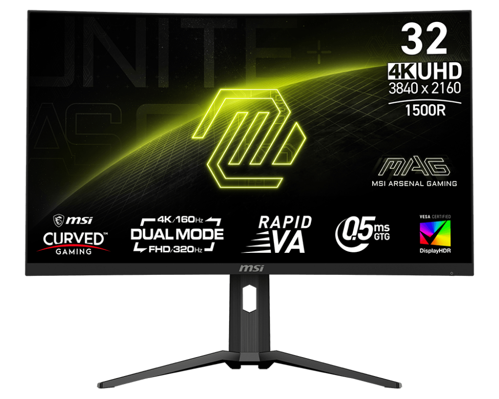MSI MAG 321CUPDF 32" 4K UHD Curved IPS Gaming Monitor – 160Hz Refresh Rate, 1ms Response, HDR, Immersive Curved Display