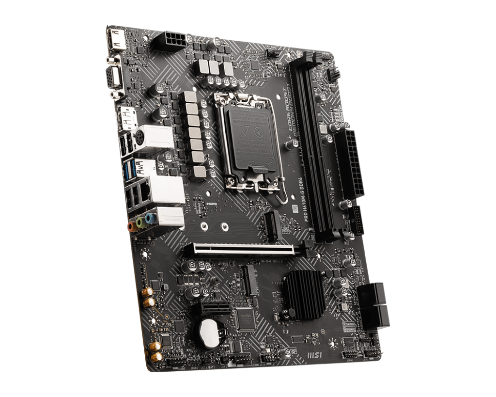 MSI Pro H610M-G DDR4 Motherboard – LGA 1700, MATX, Intel 12th/13th Gen, Reliable Performance for Work & Gaming