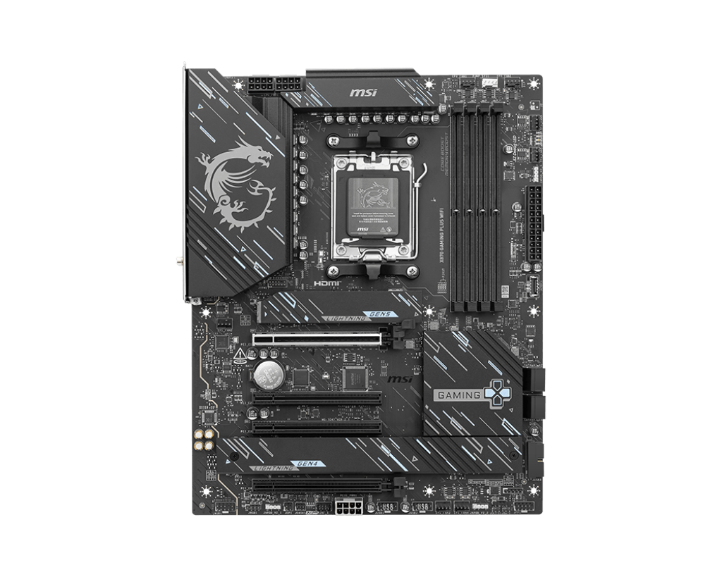 MSI X870 Gaming Plus WiFi Motherboard – AM5 Socket, DDR5 Support, High-Performance WiFi Gaming ATX Motherboard