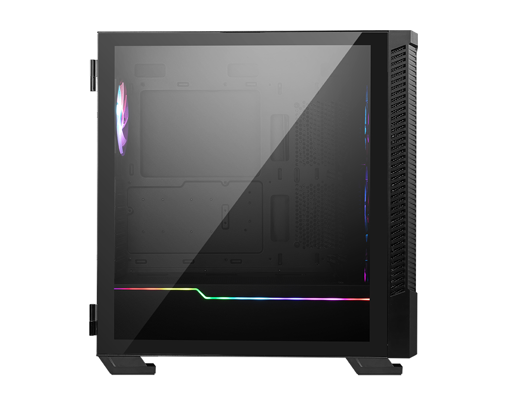 MSI MPG Velox 100R Mid-Tower Gaming Case – Black, Tempered Glass, ARGB Ready, High Airflow Design