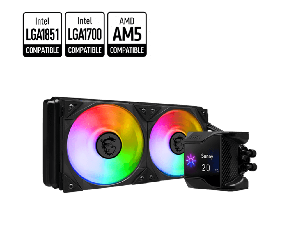 MSI MPG Coreliquid D240 CPU Liquid Cooler – ARGB Cooling, 240mm Radiator, High-Performance, Quiet & Stylish Design