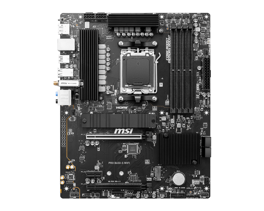MSI PRO B650-S WiFi Motherboard – AM5 Socket, DDR5 Support, High-Performance WiFi-Enabled ATX Motherboard