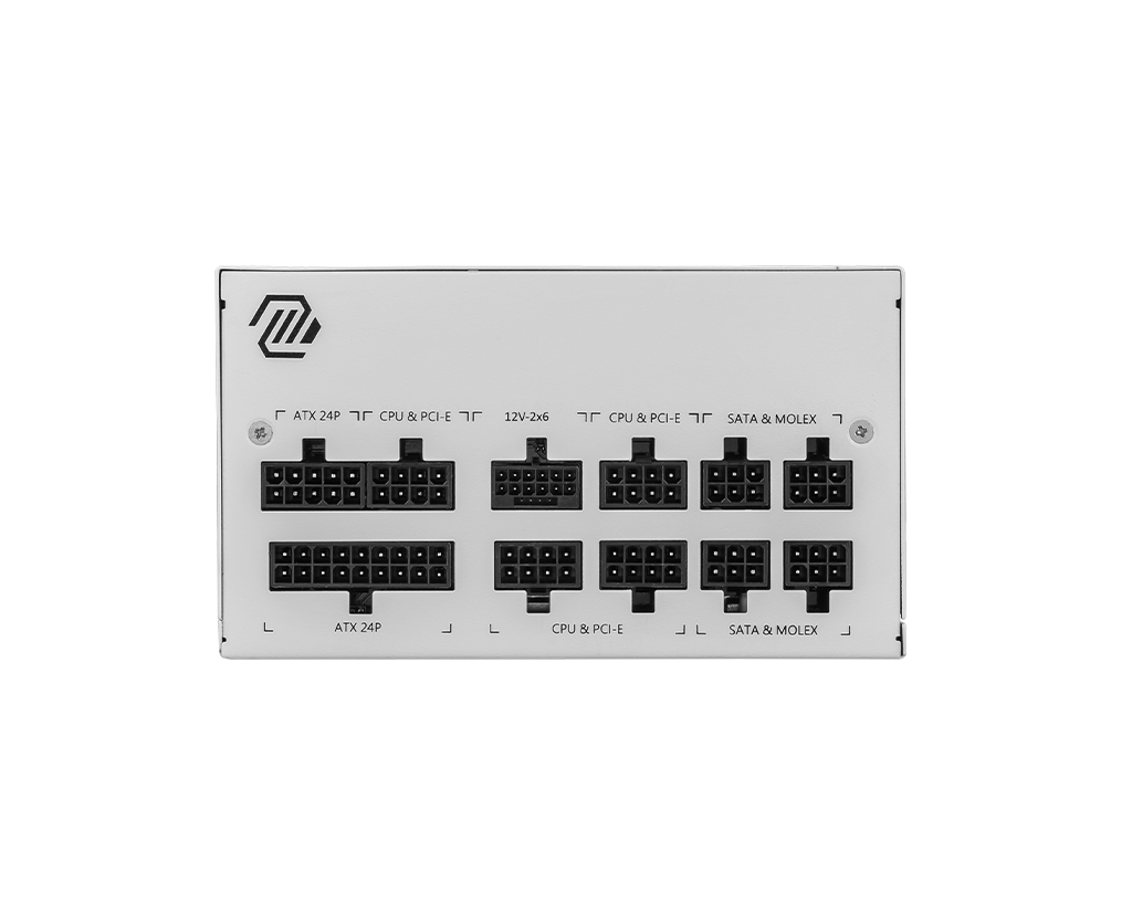 MSI MAG A850GL 850W White PSU – PCIe 5.0, 80 Plus Certified, High-Efficiency ATX Power Supply for Gaming & Workstations