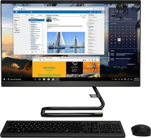 Lenovo IdeaCentre AIO 3 23.8" Touchscreen All-in-One Desktop Computer, Intel Core i5 10400T, 8GB RAM, 1 TB HDD, Radeon 625 2GB Graphics, ENG/ ARB KB, DOS, Black | F0EU00ALAX