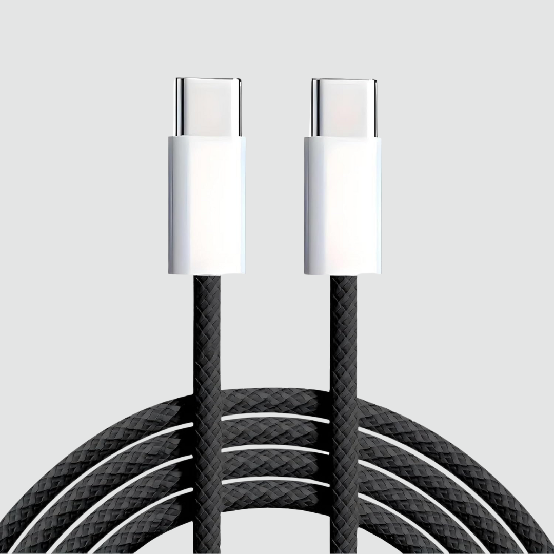 1st Wave USB C Cable 1M, 60W Braided USB C to Type C, Data Transfer & PD Fasting Charging Compatible for iPhone 16 Pro Max/MacBook/Tablets/Galaxy S25 Ultra/Samsung/Huawei/Xiaomi