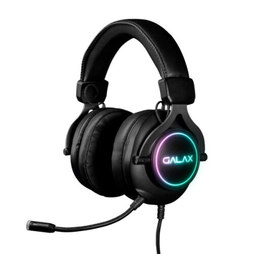 GALAX SONAR-03 USB 7.1 Channel RGB Gaming Headset – Over-Ear, Adjustable Mic, Leatherette Cushions, Rainbow RGB Lighting, Multi-Platform (PC/PS5/Xbox/Switch)