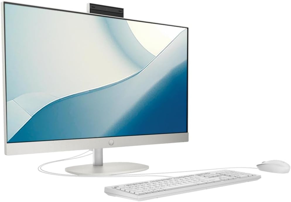 2024 Newest HP All-in-One 24-inch Desktop, 13th Generation Intel Core i7-1355U processor| 16GB DDR4 RAM| 512GB NVMe SSD| 23.8” FHD Display | Windows 11 (Shell White), 9A1A0PA