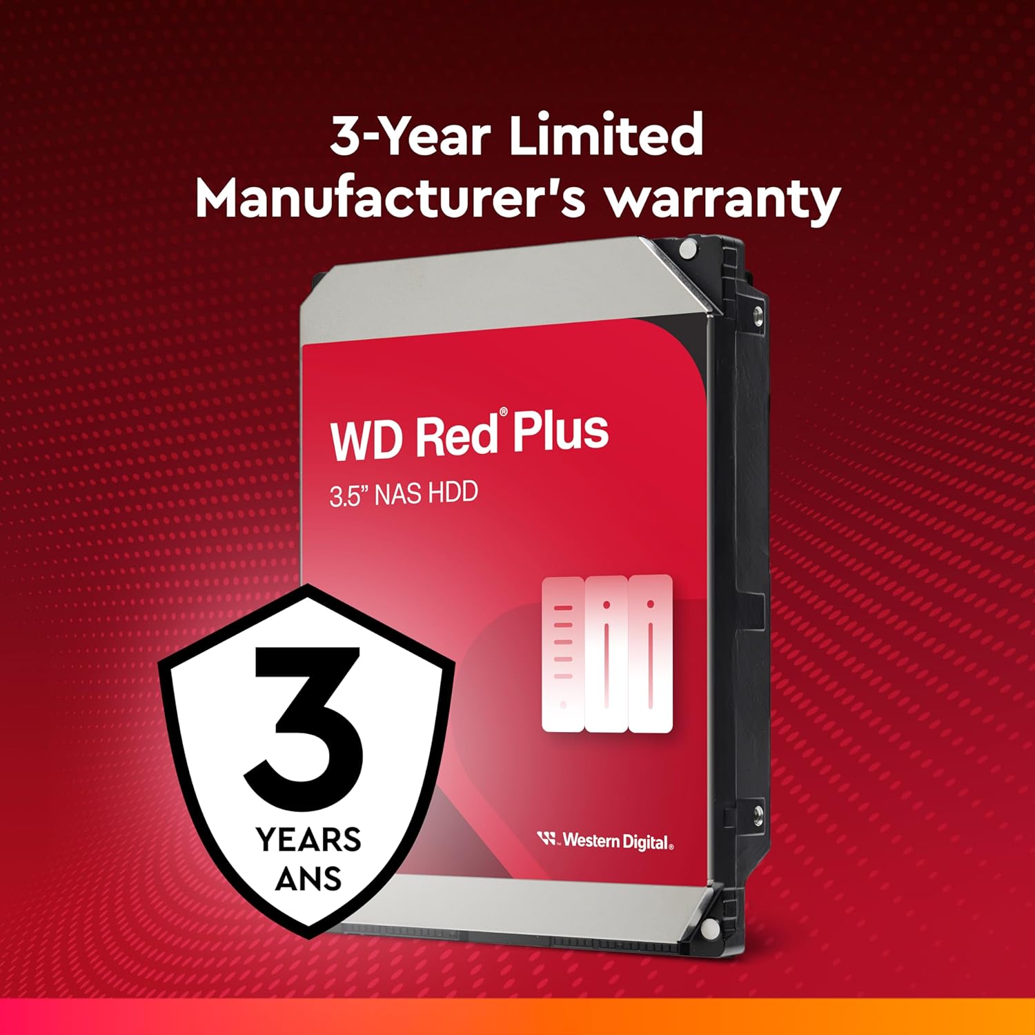 Western Digital 8TB WD Red Plus NAS Internal Hard Drive HDD - 5640 RPM, SATA 6 Gb/s, CMR, 256 MB Cache, 3.5