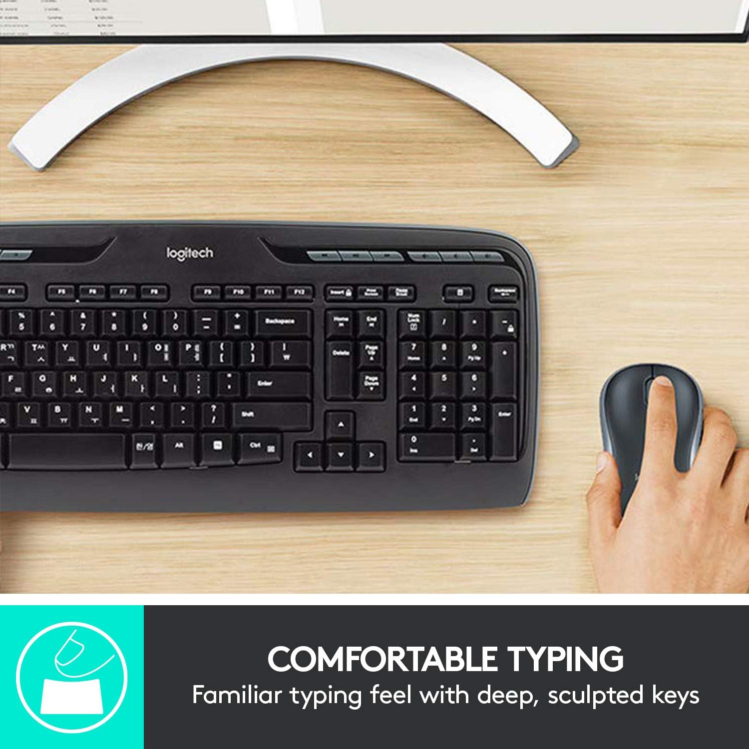 Logitech MK330 Wireless Keyboard and Mouse Combo for Windows and Mac - Black