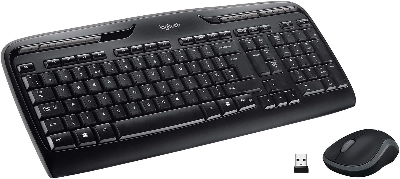 Logitech MK330 Wireless Keyboard and Mouse Combo for Windows and Mac - Black