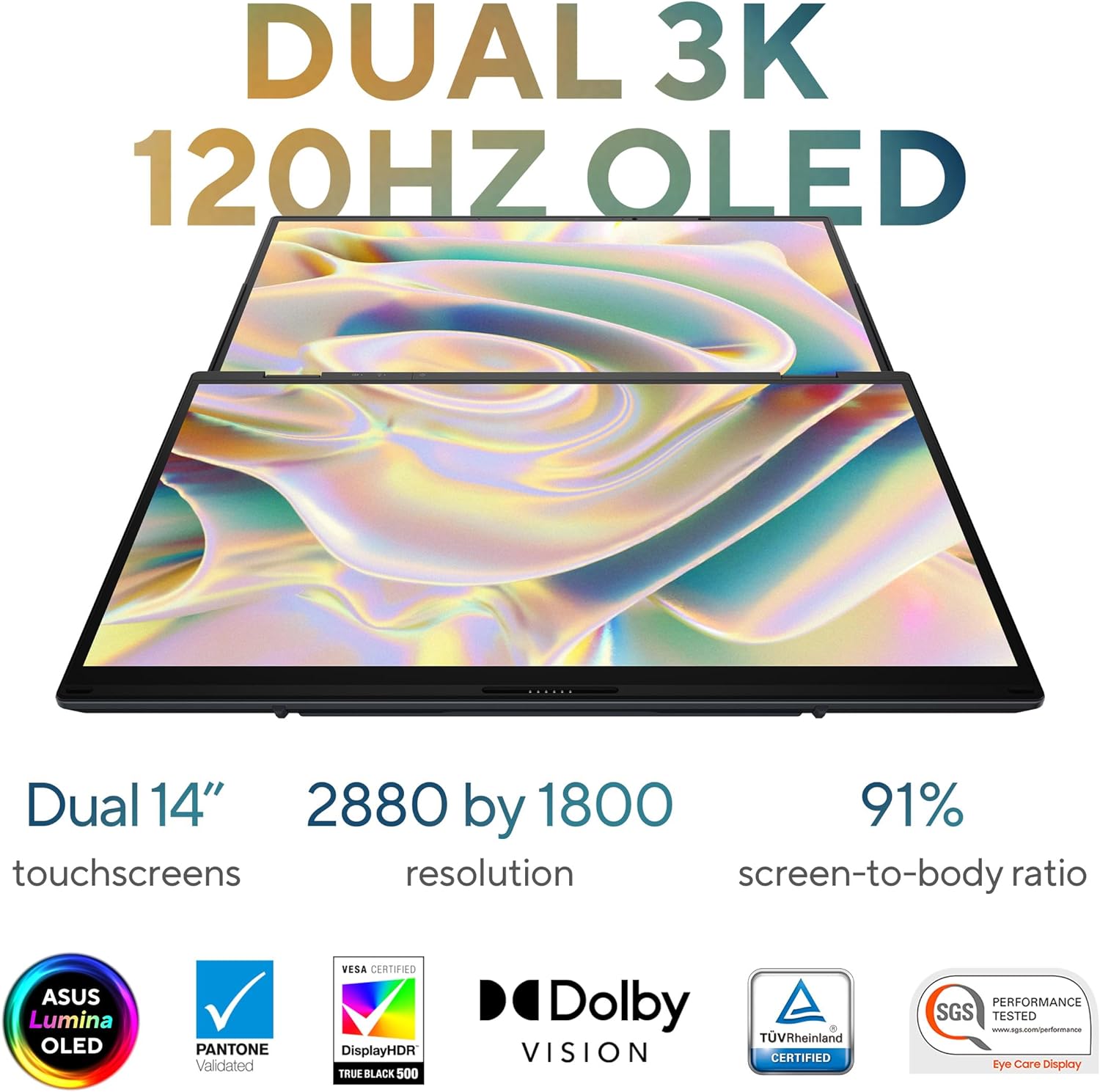 ASUS Zenbook Duo OLED UX8406MA-OLEDI7IG Intel Core Ultra 7-155H /16GB RAM/1TB SSD/14 3K Touch Screen (2880X1800) OLED 120Hz/Windows 11 Home - Inkwell Gray