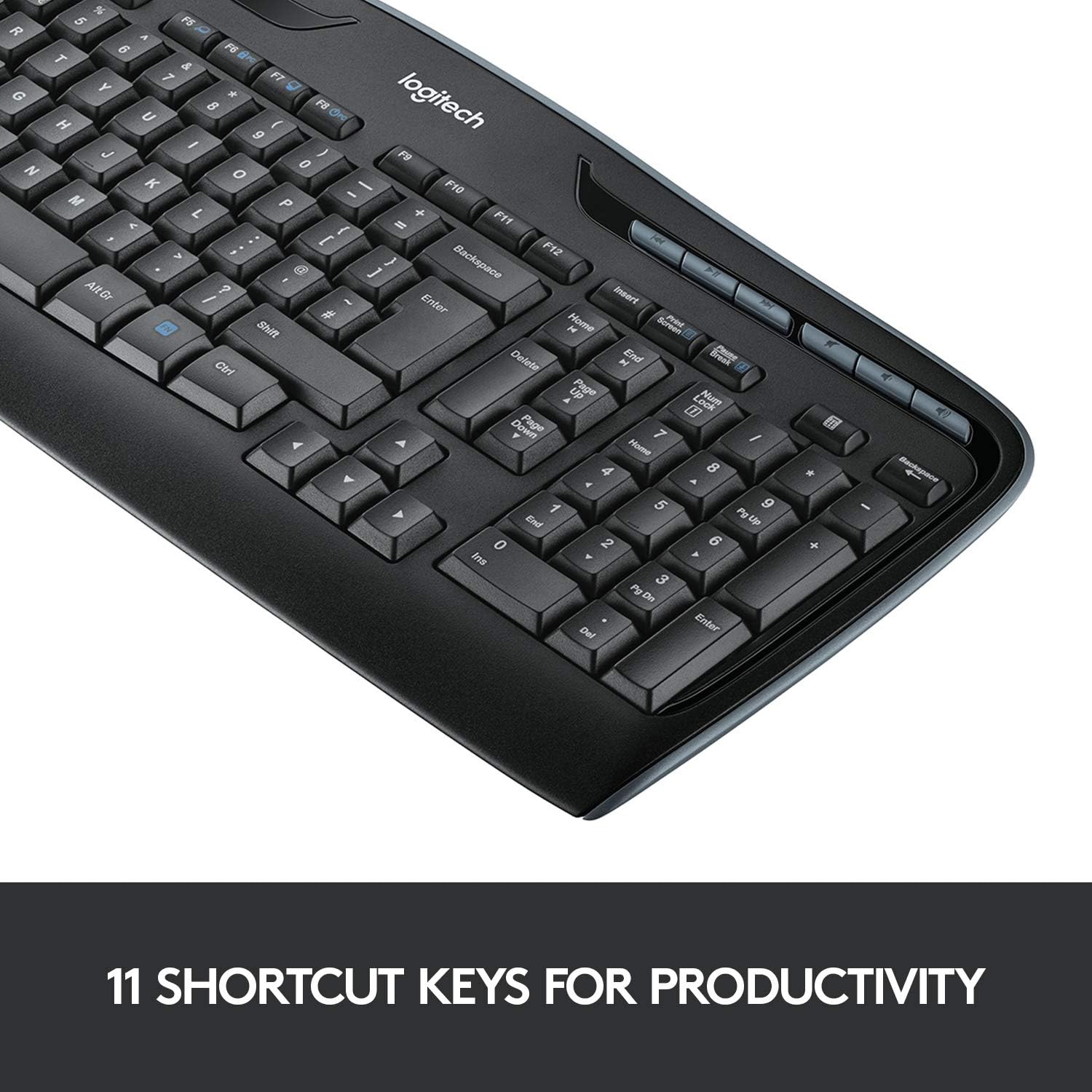 Logitech MK330 Wireless Keyboard and Mouse Combo for Windows and Mac - Black