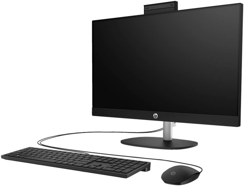 HP All-in-One 24-cr0124nh Desktop Computer, 23.8" FHD IPS Display, Intel Core i5-1335U, 8GB RAM, 512GB SSD, Intel Iris Xe Graphics, English Keyboard & Mouse, FreeDOS, Black | 91H64EA