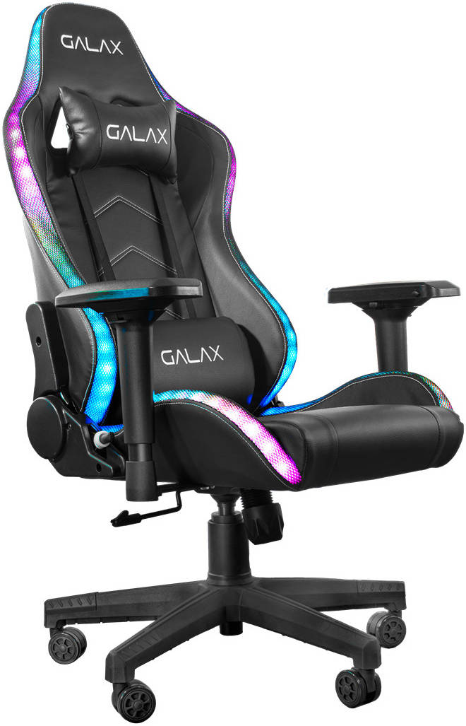 GALAX GC-01S RGB Gaming Chair – Iron Frame, Built-in Adjustable Lumbar Support, 100 mm Class 4 Gas Lift, 90-180° Recline, Max Load 170 kg