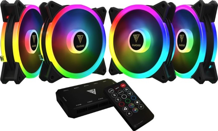 GAMDIAS AEOLUS M2-1204R 120mm RGB Cooling Fans – 3-Pack, High Airflow, Quiet Operation, PC Case Fans with RGB Lighting