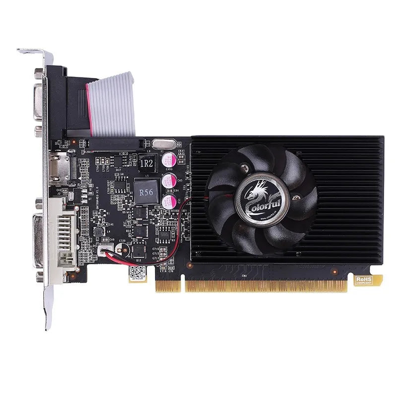 Colorful GeForce GT710-2GD3-V Graphics Card – 2GB DDR3, 64-bit, HDMI/DVI/VGA Outputs, Silent Fan Cooling, Low-Profile Design, DirectX 12 Support, Reliable GPU for Office, Multimedia & HTPC Use