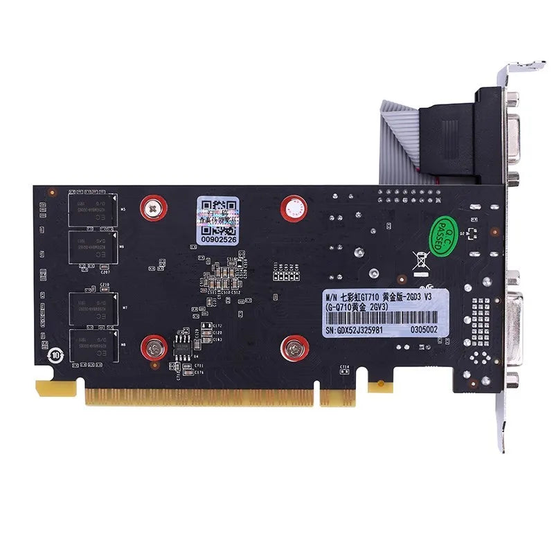 Colorful GeForce GT710-2GD3-V Graphics Card – 2GB DDR3, 64-bit, HDMI/DVI/VGA Outputs, Silent Fan Cooling, Low-Profile Design, DirectX 12 Support, Reliable GPU for Office, Multimedia & HTPC Use