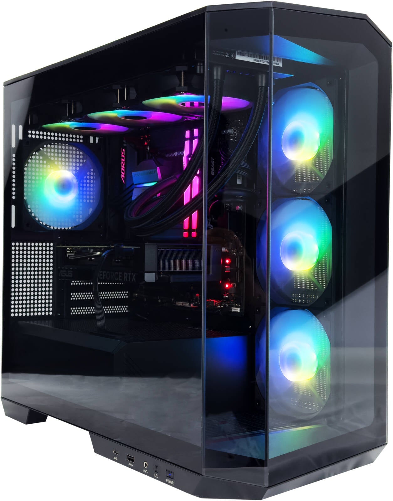 Cyber Gaming PC - AMD Ryzen 7 7700X 8 Cores 16 Threads, NVIDIA RTX 4060 TI 8GB, 16GB DDR5 RAM 5600MHz, 1TB SSD Gen 4, 650W 80 PLUS PSU, 360mm Liquid Cooler, Wi-Fi + BT