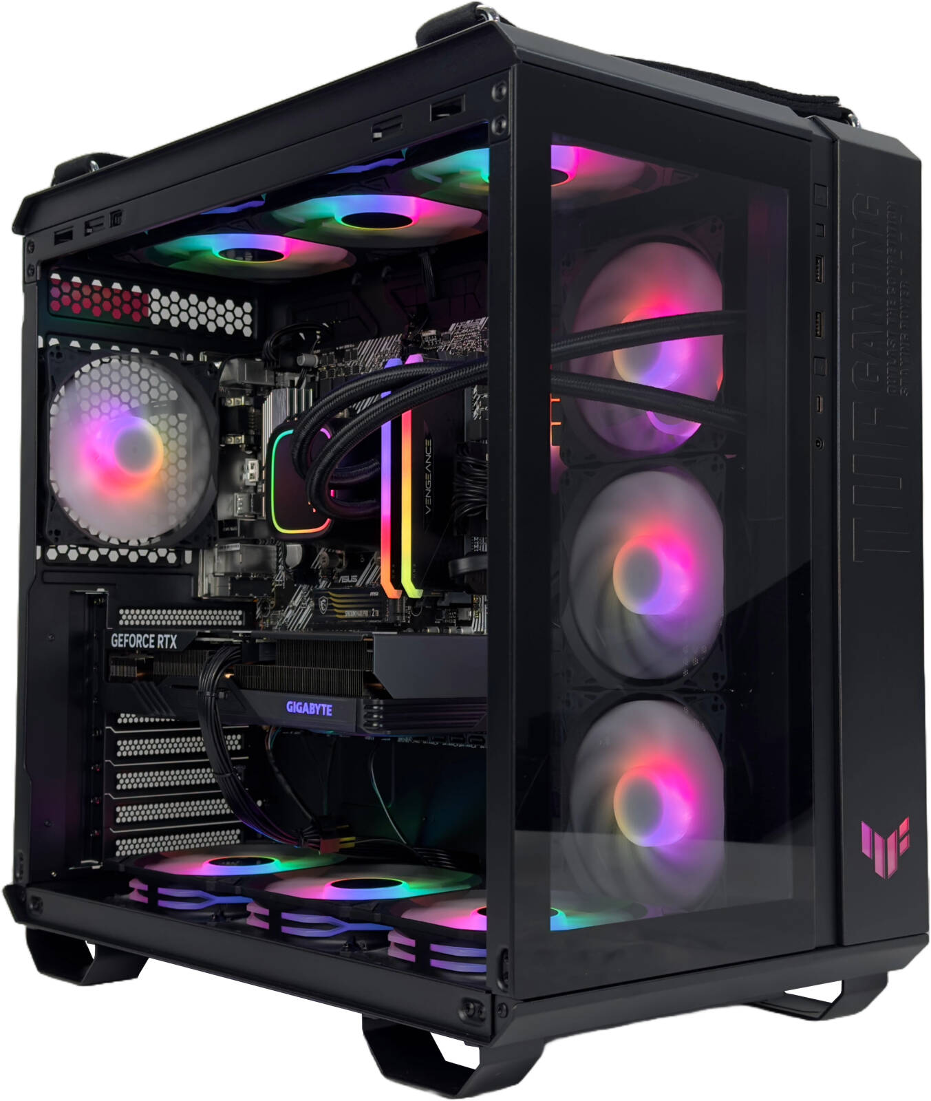 Nebula Blaze Gaming PC - Intel Core i5-14400F 10 Cores 16 Threads, NVIDIA RTX 4060 Ti 8GB, 32GB DDR4 RAM 3600MHz, 2TB SSD Gen 4, 650W 80 PLUS PSU, 240mm Liquid Cooler, Wi-Fi + BT