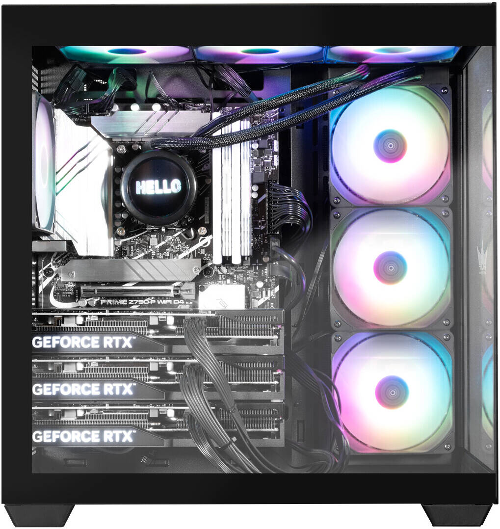 GALAX HOF ALLSYNQ Black Mid-Tower ATX Gaming PC Case – Tempered Glass Side Panel, Pre-Installed 4 ARGB Fans, Dual-Chamber Layout, Supports 360 mm Radiator & High-End GPU Builds