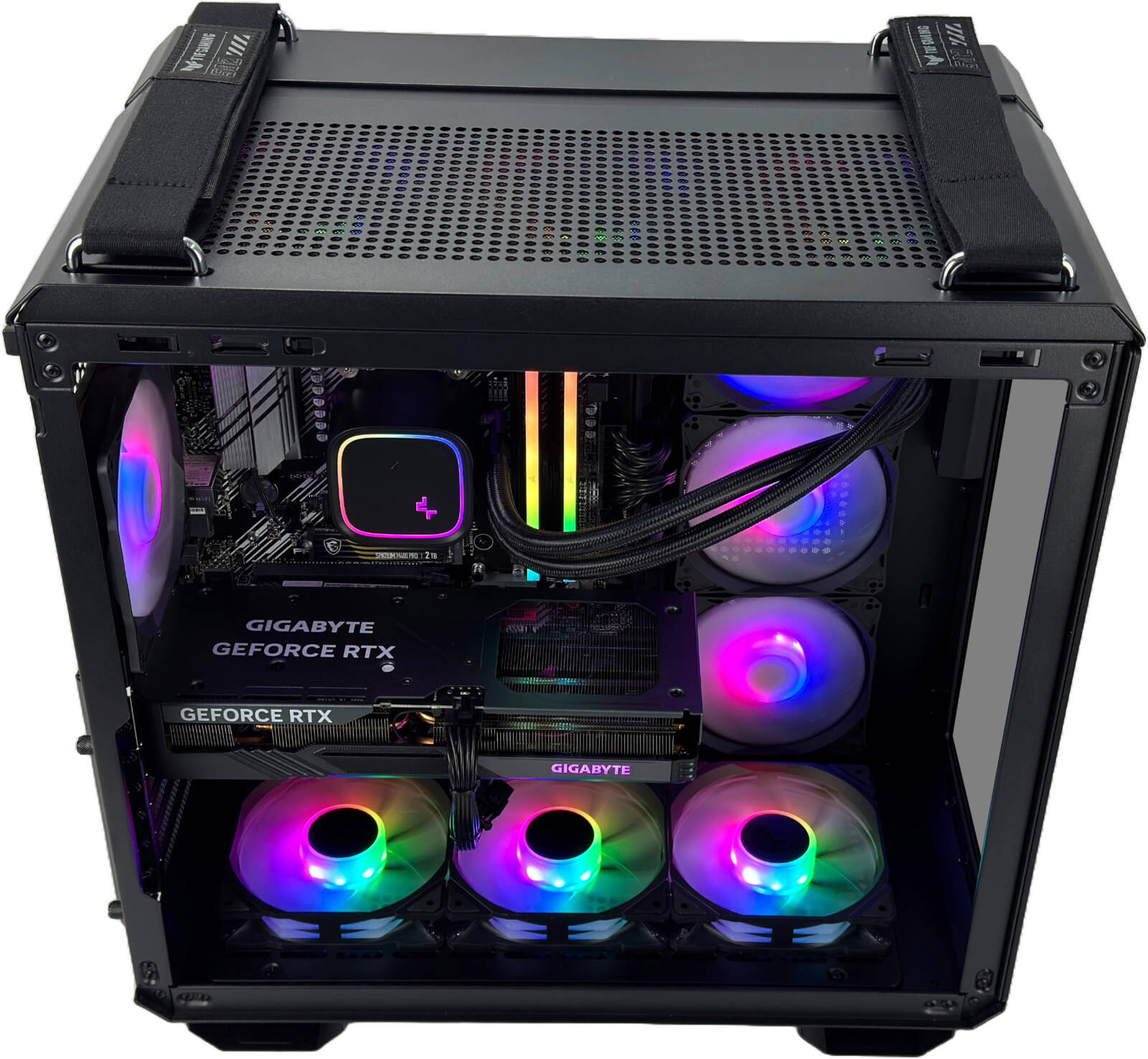 Nebula Blaze Gaming PC - AMD Ryzen 7 5700X3D 8 Cores 16 Threads, NVIDIA RTX 4060 Ti 8GB, 32GB DDR4 RAM 3600MHz, 2TB SSD Gen 4, 650W 80 PLUS PSU, 240mm Liquid Cooler, Wi-Fi + BT