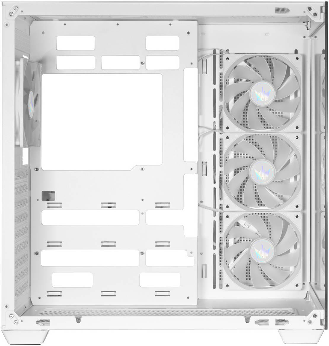 GALAX HOF ALLSYNQ White Mid-Tower ATX Gaming PC Case – Tempered Glass Side Panel, Pre-Installed 4 ARGB Fans, Dual-Chamber Layout, Supports 360 mm Radiator & High-End GPU Builds