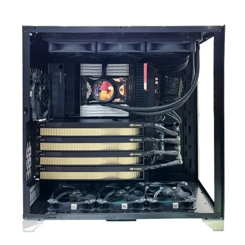 Rack-mounted Workstation - AMD Threadripper PRO 5995WX 64 Cores 128 Threads, 2 x NVIDIA RTX A6000 48GB, 256GB DDR4 RAM 3600MHz, 4TB SSD Gen 4, 1500W Platinum PSU, 360mm Liquid Cooler, Wi-Fi