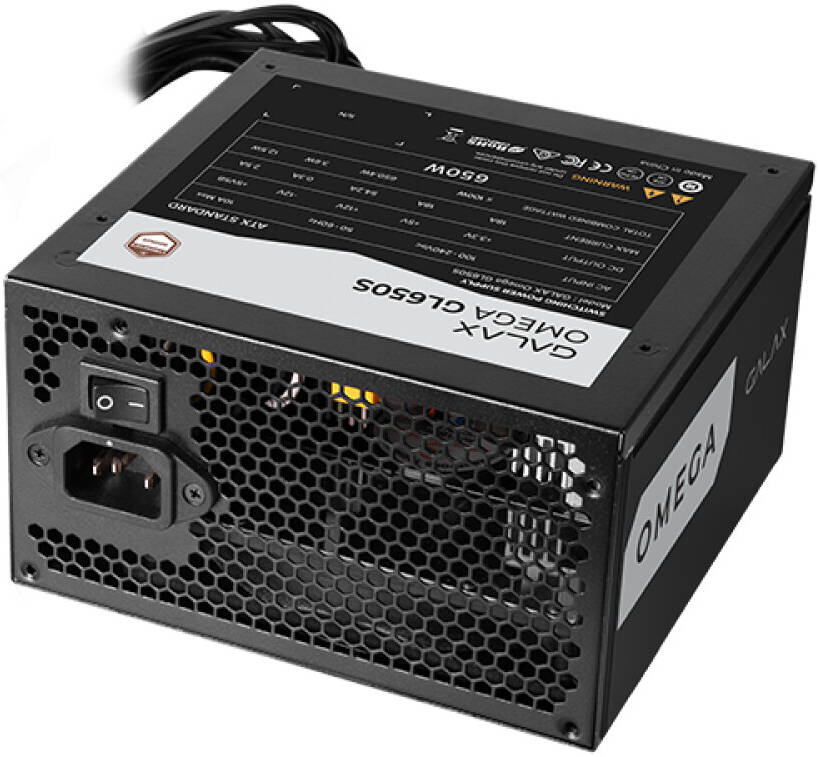 GALAX OMEGA GL650S 650W Power Supply – 80 Plus Bronze Certified, Silent 120mm Fan, Active PFC, High-Efficiency PSU for Gaming & Professional PCs with Stable and Reliable Performance