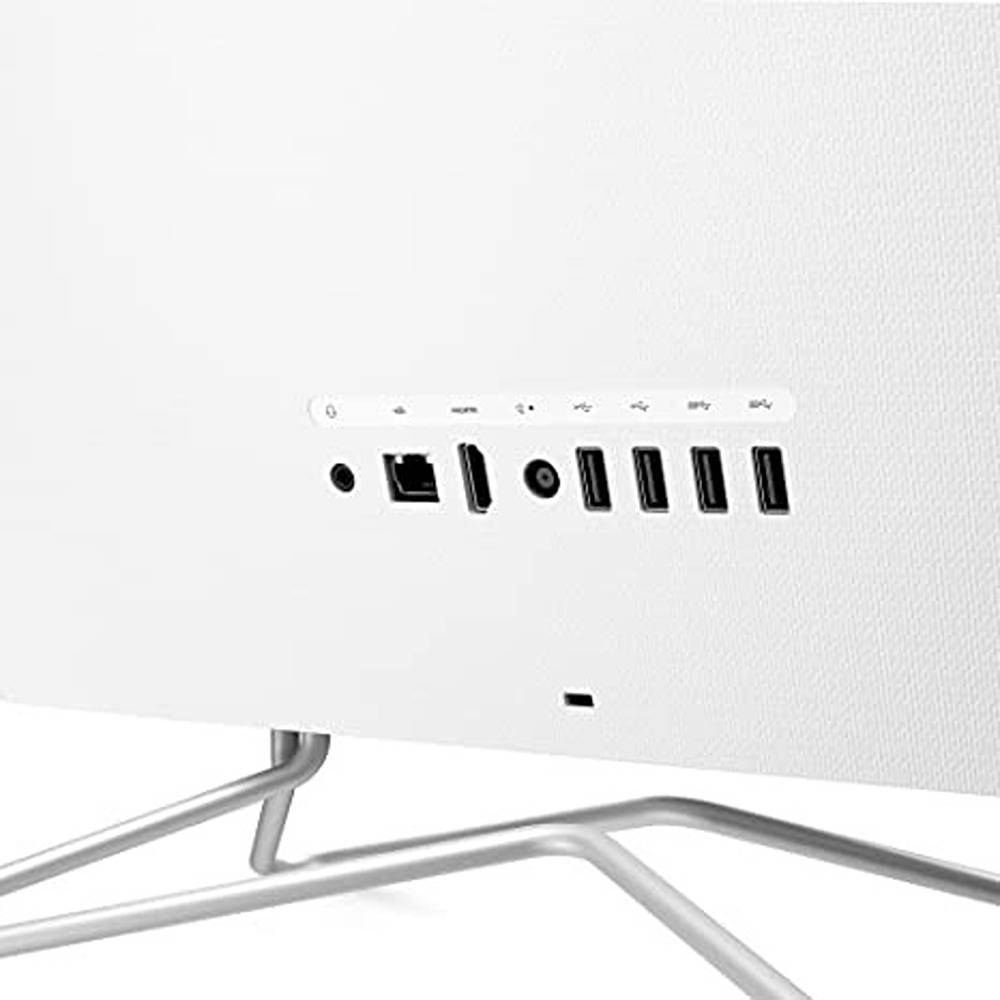 HP All-in-One 24DF-1004NH Bundle PC, 23.8" FHD IPS Non-Touch Display, Intel Core i5-1135G7, 8GB RAM, 256 GB SSD, Integrated Intel Iris X Graphics, USB White Wired KB & Mouse, DOS, White | 2N1F4EA