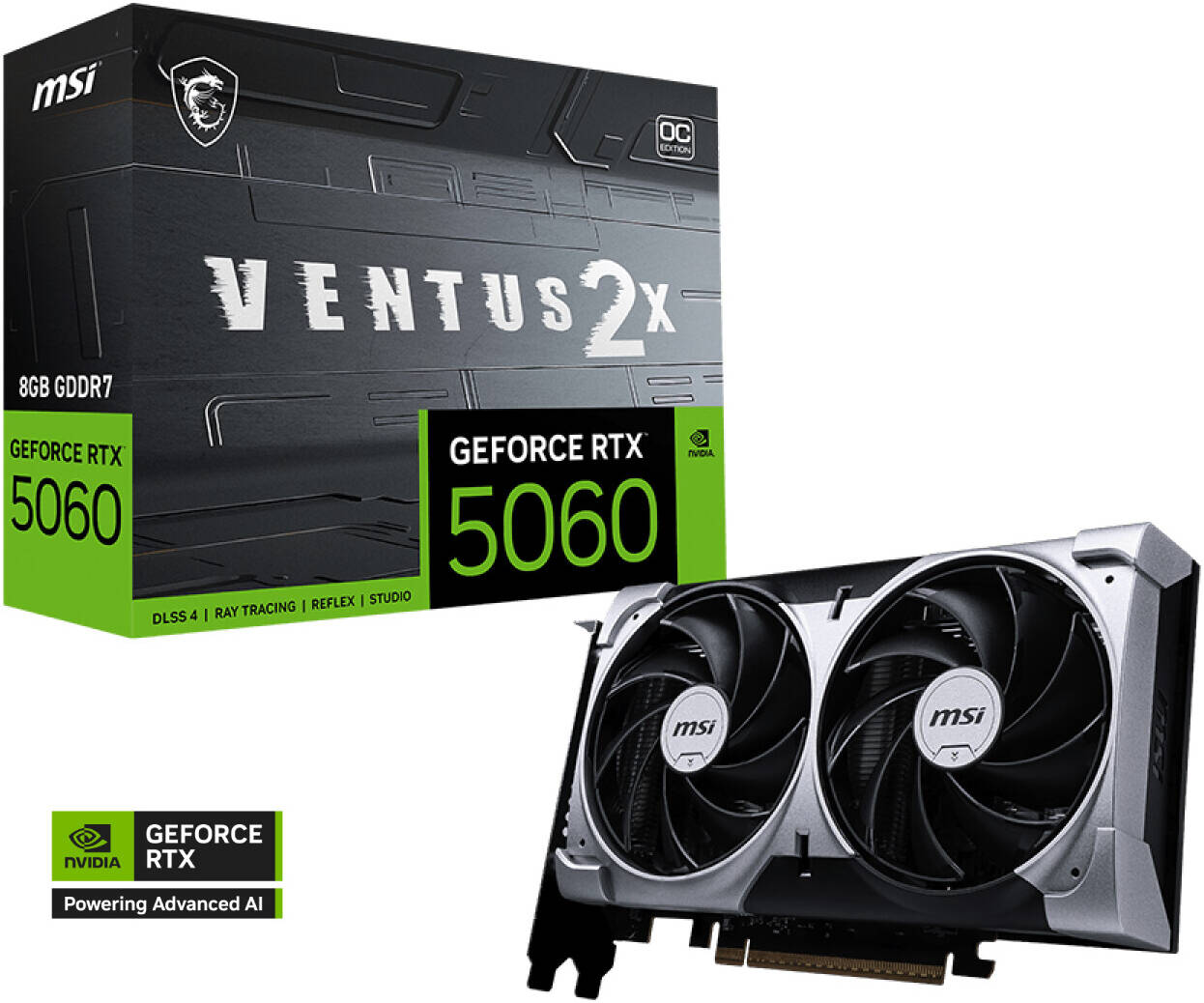 MSI GeForce RTX 5060 8GB VENTUS 2X OC Graphics Card – High-Performance Gaming & VR-Ready GPU