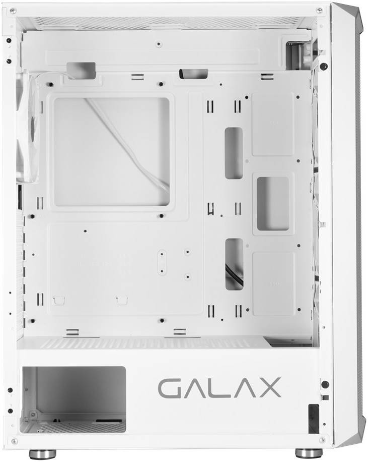 GALAX Revolution 07 White ATX Mid-Tower Gaming PC Case – Tempered Glass Side Panel, SPCC Steel Chassis, Supports 360mm Radiator & 330mm GPU, 4 Pre-Installed ARGB Fans, USB 3.0 I/O