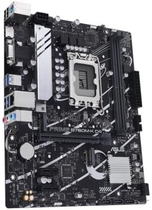 ASUS Prime B760M-K D4 Motherboard – LGA1700, Intel B760 Chipset, DDR4, USB 3.2 Gen 1, Micro-ATX