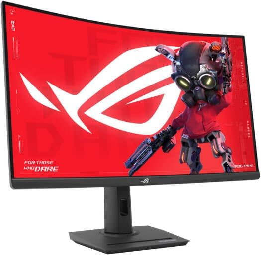 ASUS ROG Strix XG32WCS Gaming Monitor – 32", 2560x1440 QHD, 180Hz, 1ms Response, DisplayPort + HDMI + USB-C, Black