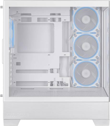 ASUS A31 Plus Mid-Tower PC Case – White with Tempered Glass & ARGB Fans, ATX / Micro-ATX / Mini-ITX Compatible