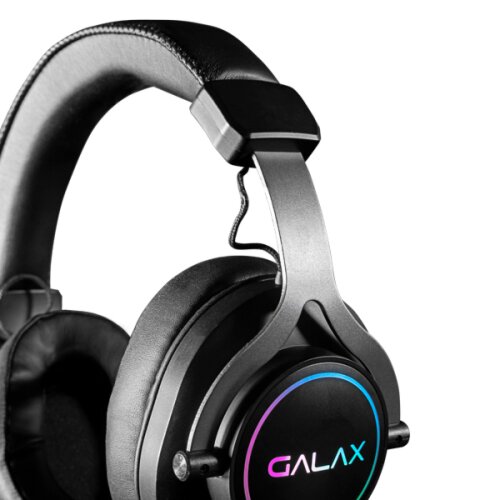 GALAX SONAR-03 USB 7.1 Channel RGB Gaming Headset – Over-Ear, Adjustable Mic, Leatherette Cushions, Rainbow RGB Lighting, Multi-Platform (PC/PS5/Xbox/Switch)