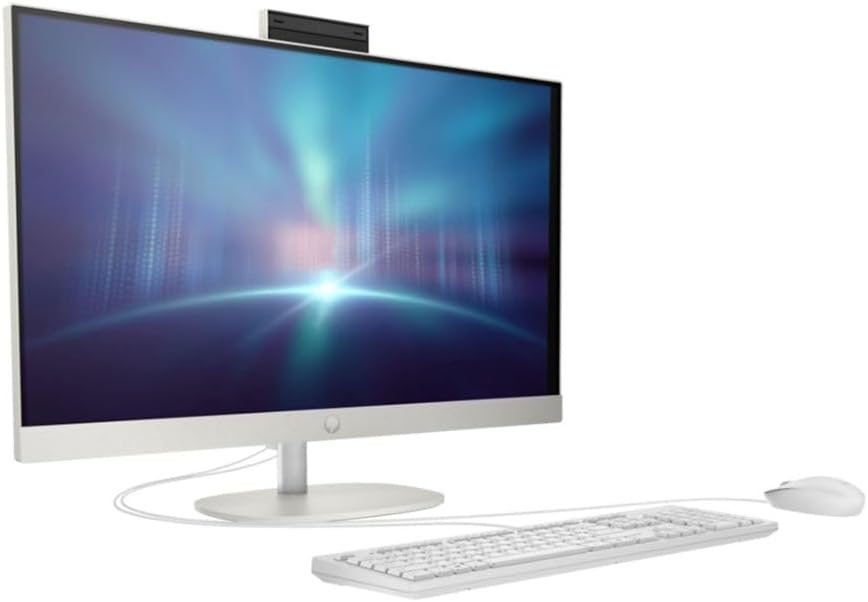 2023 Newest HP All-in-One 27-inch Desktop, 13th Generation Intel Core i7-1355U processor|16GB DDR4 RAM|1TB M.2 SSD|Intel® Iris® Xᵉ Graphics| Windows 11 Pro - Shell white (Upgraded)