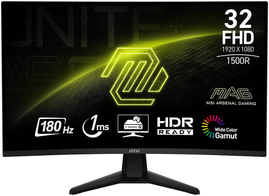 MSI MAG 32C6 32" FHD Curved VA Monitor – 180Hz Refresh Rate, 1ms Response, Immersive Gaming Display