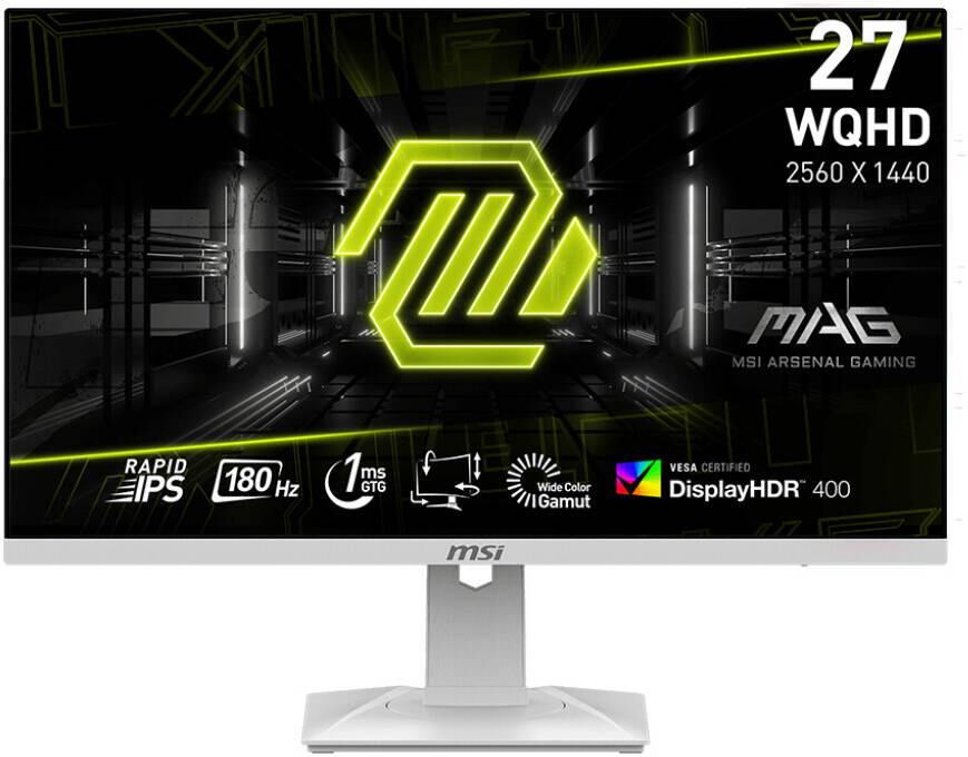 MSI 274QRFW QD E2 27" WQHD 2K IPS Gaming Monitor – 180Hz Refresh Rate, 1ms Response, RGB, White, Ultra-Smooth Competitive Display