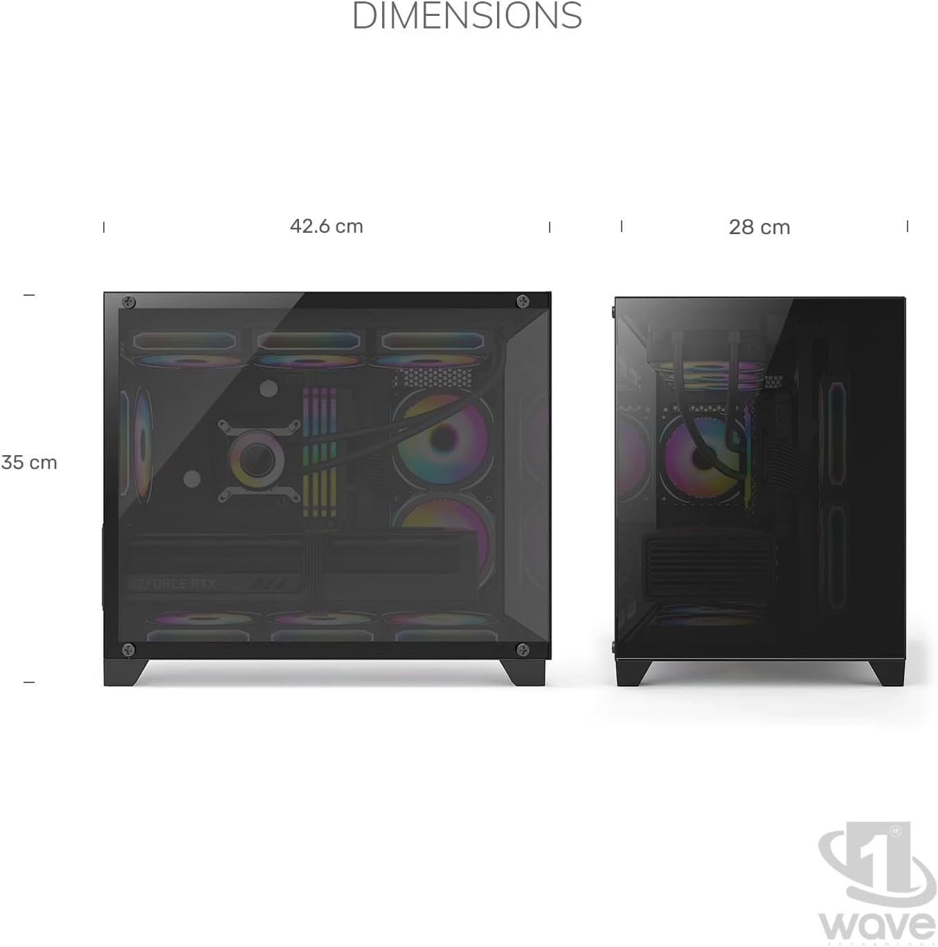 First Wave HyperBox Gaming PC – Intel Core i7-13700KF, 8GB RTX 5060 Graphics, 16GB DDR5 RGB RAM, 2TB SSD (1TB NVMe + 1TB SATA), WiFi, ARGB Sync Intelligent Cooling – High-Performance Gaming Desktop