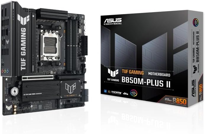 ASUS TUF Gaming B850M-Plus II Motherboard – AMD AM5 Socket, B850 Chipset, USB 20G, Aura Sync RGB, Micro-ATX