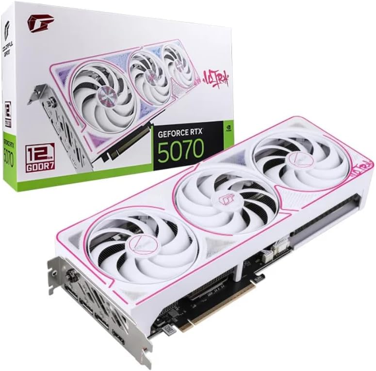 Colorful iGame GeForce RTX 5070 Ultra W OC 12GB-V GDDR7 Graphics Card – DLSS 3.5, Ray Tracing, Triple Fan Cooling, Custom RGB, PCIe 5.0, HDMI 2.1 & DisplayPort 2.1 – High-Performance Gaming GPU